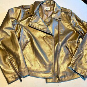Jaclyn Smith Gold  Moto Jacket